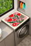 Clothes Dryer Top Organizer Mat Liquid-Proof Cover Red Tulips