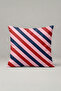 Red Pink Navy Blue Diagonal Striped Throw Pillow Cover 190 – Diagonal Candy Stripe Design 45X45 cm