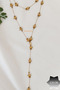 Steel Anti-Tarnish Gold Plated Hematite Y Necklace - 2