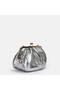 Silver Metallic Drawstring Evening Dress Bag - 2