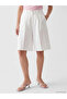 White High Waist Women's Pleated Shorts - 2