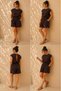 Women's Plus Size Back Cut-Out Waist Elastic Detail Pocketed Short Sleeve Wide Leg Modal Shorts Jumpsuit - 3