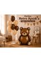 Retro Teddy Bear Foil Balloon Birthday Party Set-Teddy Bear Concept with Brown and Latte Balloon with Stand