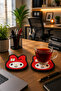 Rabbit Coasters Set of 2 - Pvc Non-Slip Coasters Coffee Mug Tea Cup Coaster Table Protector - 7