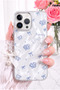 iPhone 14 Pro Max / 15 Pro Max Case Transparent Silicone with Hologram Butterfly & Bow Pattern Charm Accessory |   Internally Printed, Camera Protected, Airbag Corner, Shock Absorbing Premium Cover Phone Case - 2