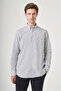 White-Black Buttoned Collar Long Sleeve Pocket Checkered Pattern Comfort Fit 100% Cotton Shirt 1004260225