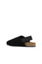 Black Suede Women's Flat Sandals - 4