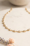 Zircon Stone Row Square Model Gold Color Anklet - 5