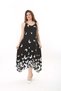 Women's Summer Buckle Strap Lycra Viscose Black and White Butterfly Patterned Stylish Dress - 4