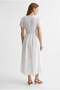 2216 Women's Lined Short Sleeve Floral Openwork Midi Dress White - 5