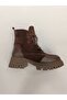 Genuine Leather Suede Lace-Up Zippered Boots Women's Shoes - 2