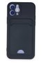 Aconcept iPhone 12 Case Kelvin Silicone with Business Card Holder (210632) - Navy Blue