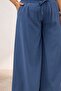 69008 Plus Size Elastic Waist Cupra Trouser Skirt - Indigo - 2