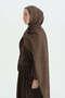 Logo Pattern Naia Cotton Shawl - Dark Mink - 2