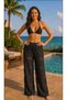 Women's Black Transparent Lace Detailed Beach Pants Pareo - 2