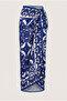 Azure Mosaic Large Maxi Beach Pareo - Non-See-Through Shiny Fabric - 120X155 cm - 2