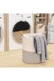 (U19)Woven Rope Laundry Hamper Tall Laundry Basket for Blanket Storage Large Dirty Clothes Hamper for Toys Decorative Baby Nursery Hamper for Bedroom Living Room - 6