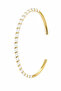 White Enamel Handcuff Model Gold Color Bracelet - 5