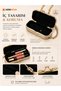 Stone Detailed Lipstick Bag with Chain Strap Mini Evening Bag Stylish Cosmetic Bag Women's Handbag Black - 3