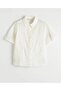 Ecru Embroidered Short Sleeve Brode Women's Shirt - 4