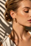 5 Stone Zircon 15 mm Elegant Hoop Earrings - 3