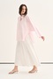 Women's Organic Cotton Striped Cape Blouse Pink - 8