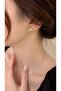 Women's Silver Color Minimal Earrings with Pole Star Figure and Stones - 5