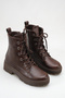 S220Cilt Women's Lace-Up Side Zipper Non-Slip Sole Short Boots