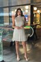 Women's Sleeveless Dress with Back Tie and Sequin Decoration - 2