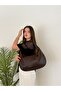 Women's Brown Premium Knitted Patterned Oversized Shoulder Bag with Large Internal Volume, Daily Hand and Shoulder Bag
