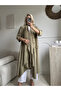Khaki tasseled 100% cotton standard size 38-48 women's kaftan - 3