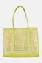 Women Daisy Woven Tote Bag, Yellow - 4