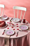 Toimoi 6-Person Porcelain Cake Plate Set Pink 19 cm - 3