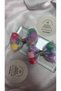 Girl's Glittery Tulle Bow Hair Clip Set of 2 with Colorful Pompom Detail - 2