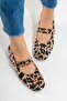 Felinia Women's Genuine Leather Shoes Leopard Short Heeled Square Toe - 7