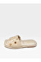 Daily Poly Sole Comfortable Stone Detailed Genuine Leather Slippers - 2 cm - 4