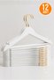 12 Pieces - Wood Look Plastic a Quality Clothes Hanger Tshirt Pants Hanger