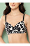 Black Animal Print Lightly Padded Non Wired Bra and Brief Set - 5
