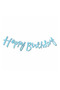 Happy Birthday Calligraphy Banner Blue110X20 cm - 2