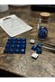 1 cm Dark Blue Square Plastic Stone 50 Pcs - 2