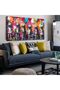 Graffiti Astronauts Canvas Wall Art | 50x100 Inches Gallery Wrapped | 6 Astronauts Street Art | Love is All We Need Space Decor