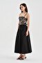 Women's fold-over front detail lined long skirt - 2
