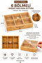 6-Compartment Bamboo Wooden Storage and Organization Box with Transparent Lid 20X30 cm - 2