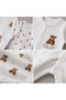 Teddy Bear Patterned 100% Cotton Seasonal 2-Piece Jumpsuit with Gloves - 3