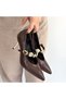 Conne Brown Skin Stiletto Shoes - 4