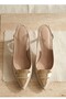 Bonwe Beige Patent Leather Heeled Shoes - 4