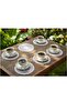 6-Piece Lace Coffee Presentation Set 15X15 cm Assorted Patterned Coasters Turkish Coffee Cup Presentation Set - 2