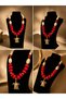 Bohemian Design Tarnish-Resistant Summer Red Natural Stone Necklace with Sea Turtle Charm - 4