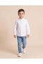 Boys White Plain Button Down Oxford Shirt - 2