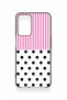 Oppo A16 Compatible Pink Striped Polka Dot Patterned Silicone Case - 2